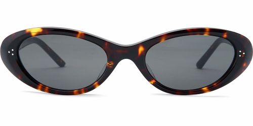 Vintage Oval Cat Eye Sunglasses With Case – Thick Acetate Frame | UV400