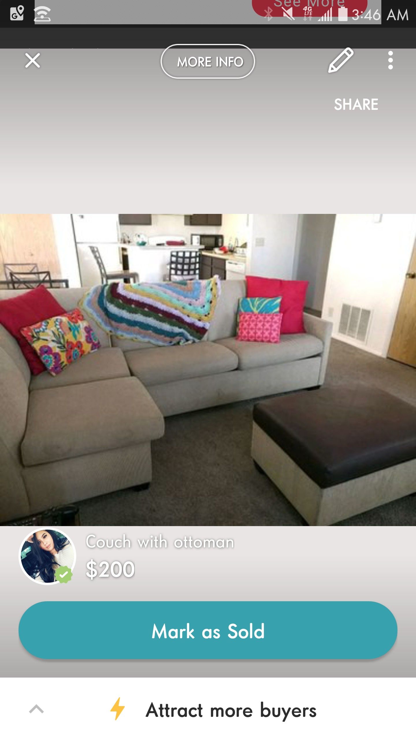 Couch fold out futon and ottoman