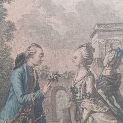 French Antique Fashion Prints Mid 1800