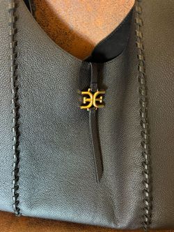 Black leather San Edelman large bag