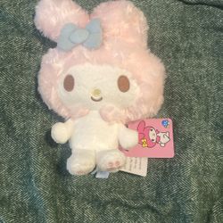 Sanrio My Melody Pink Fuzzy Soft 8” Plush New