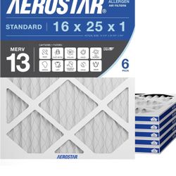 6-Pack Sealed 16x25x1 Merv 13 Air Filter