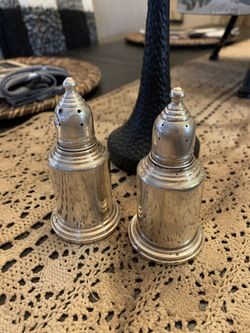 Silver salt and pepper shakers