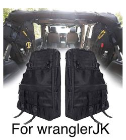 Black heavy duty storage bags fit 4dr Jeep Wrangler 2007 to 2017