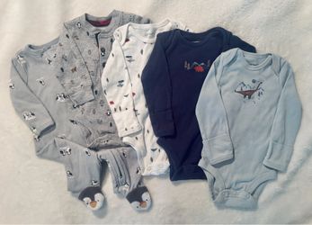 Carter’s Baby Boy 0-3 Months Long Sleeve Bodysuit Clothes