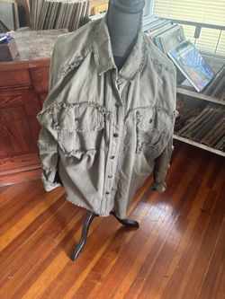 ELAN Wear Rock And Roll Fringe  Camo Jacket -large Woman’s.