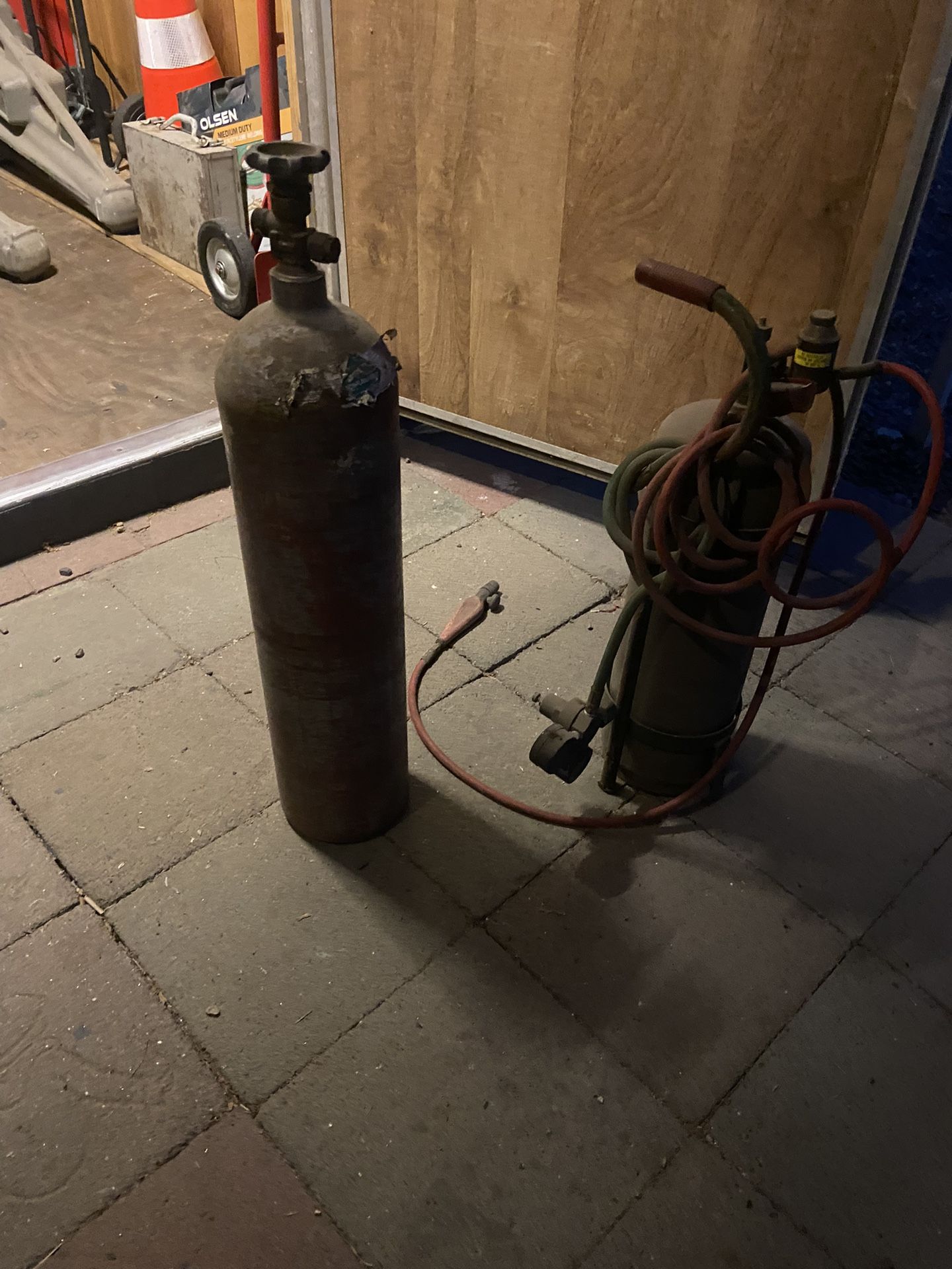 Oxyacetylene Tanks, And Old Regulator.