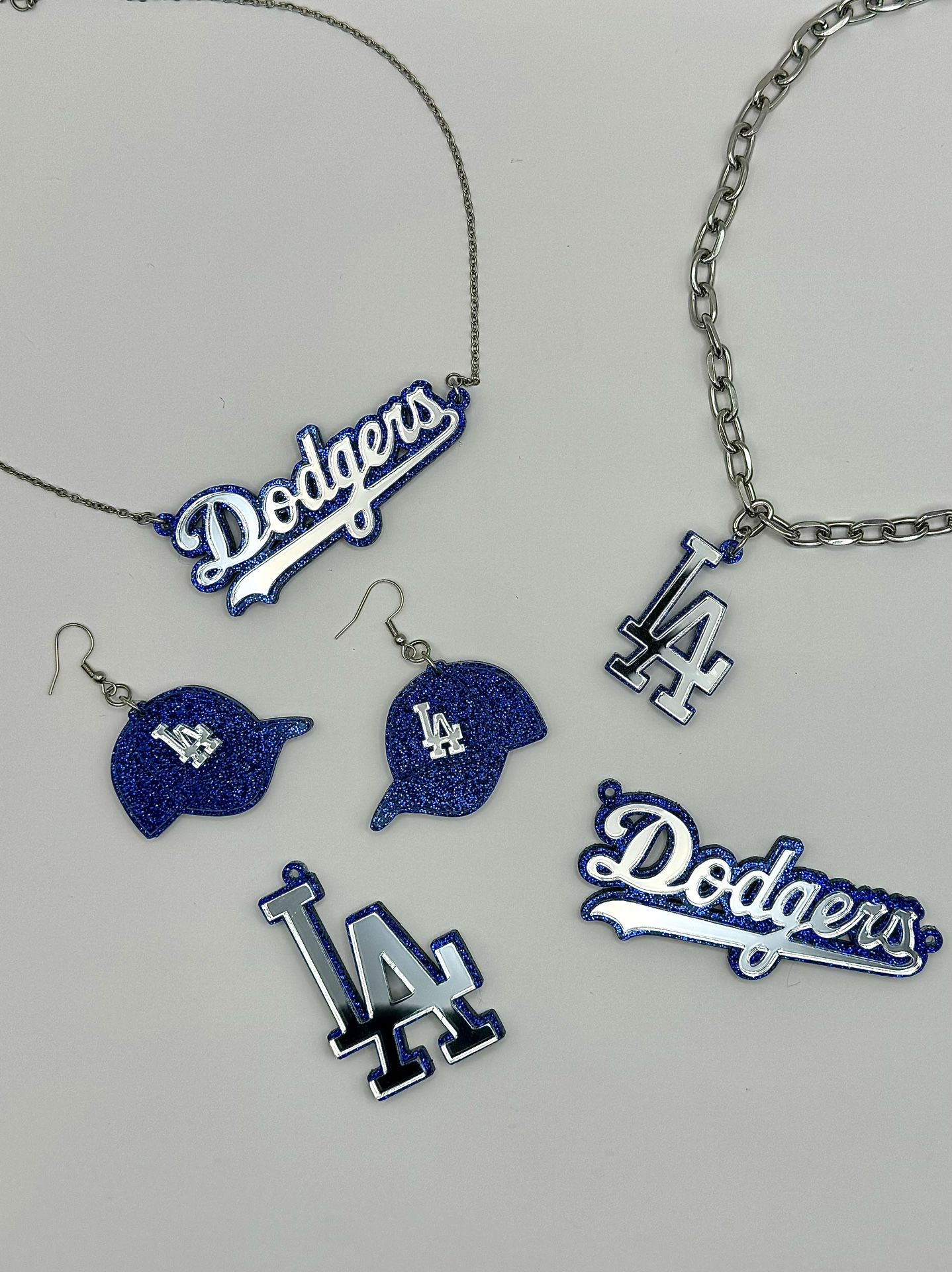 LA Los Angeles Dodgers Earrings Necklace World Series Champions
