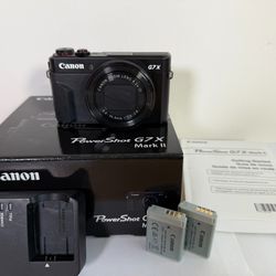 Canon PowerShot G7x Mark II Digital Camera with 3" Flip Screen, 20.1 MP, Black
