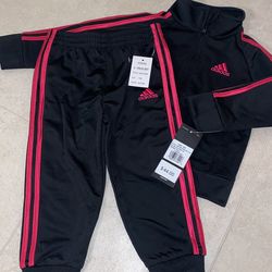 18 Months Adidas Track Suit girls Pink And Black