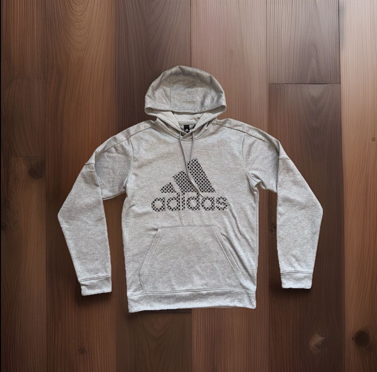 Adidas Men’s Size M ClimaWarm Fleece Grey Hoodie Pullover Long Sleeve SweatShirt