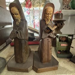 Hand Carved Wooden Mexican Monk