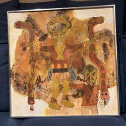 Glyn Jones Abstract Original Oil Painting “Paracas & I” Painting w/Letter