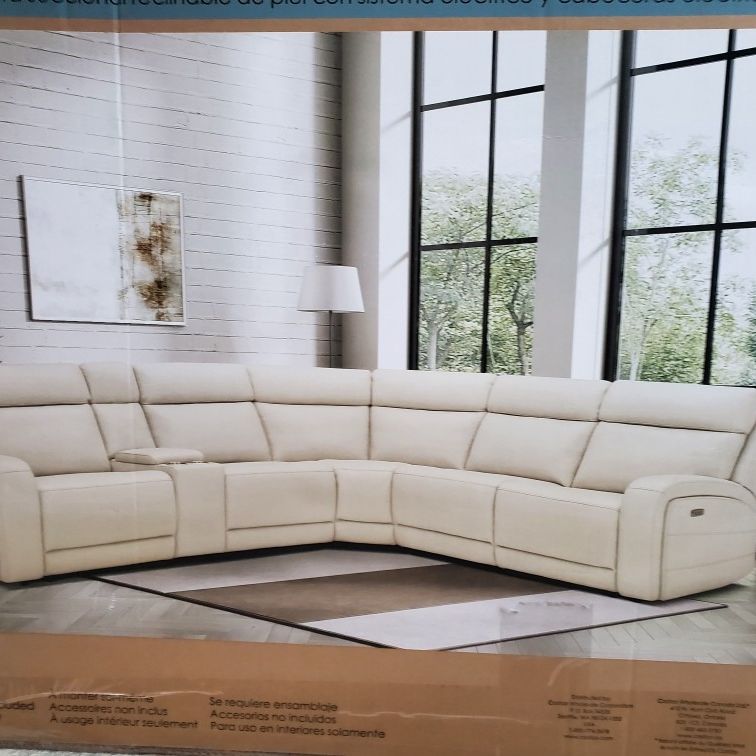 Gearhart leather online power reclining sectional
