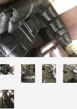 Leather Sectional recliner in Black