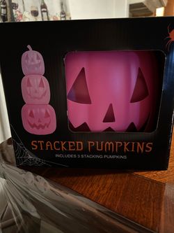 Stacked Pumpkins Halloween Decoration Set of 3