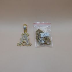 Letter A Rhinestone Pendant