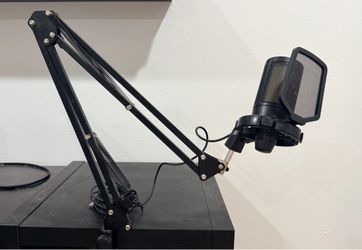 FIFINE USB Condenser Microphone Kit with Boom Arm & Pop Filter