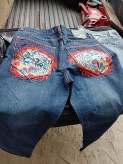 Ed Hardy Blue and Navy Jeans