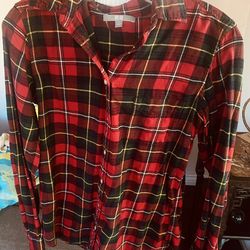 Uniqlo Red Women’s Flannel Shirt Sz Sm