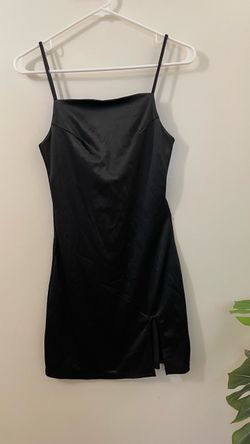 ✨ Stunning Black Satin Mini Slip Dress ✨