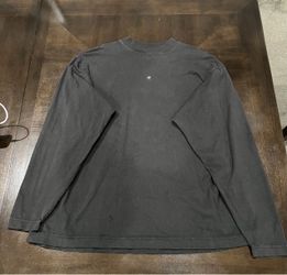 YZY Gap Men's S Black Solid Crew Neck Long Sleeve Logo T-Shirt