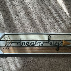 Dream Big Metal And Wood  Wall Art