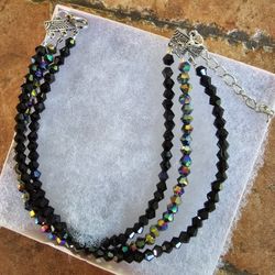 3 STRANDS OF SPARKLING SWAROVSKI  CRYSTAL 1 SIZE DESIGNER BRACELET