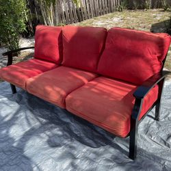 Metal Sofa Patio Furniture (78”W X 30”D X 11” To Seat) Good Condition $80 Firm On Price