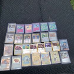 Trainer with signature Pokémon Cards some gold Carda some pink ones some baseball stamp Cards all 10/10 $600! Lot or best offer trade are welcome