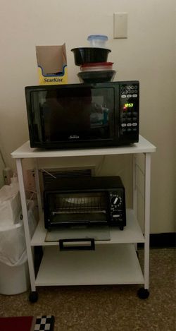 Microwave with cart