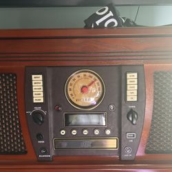 Vintage Record With Records 