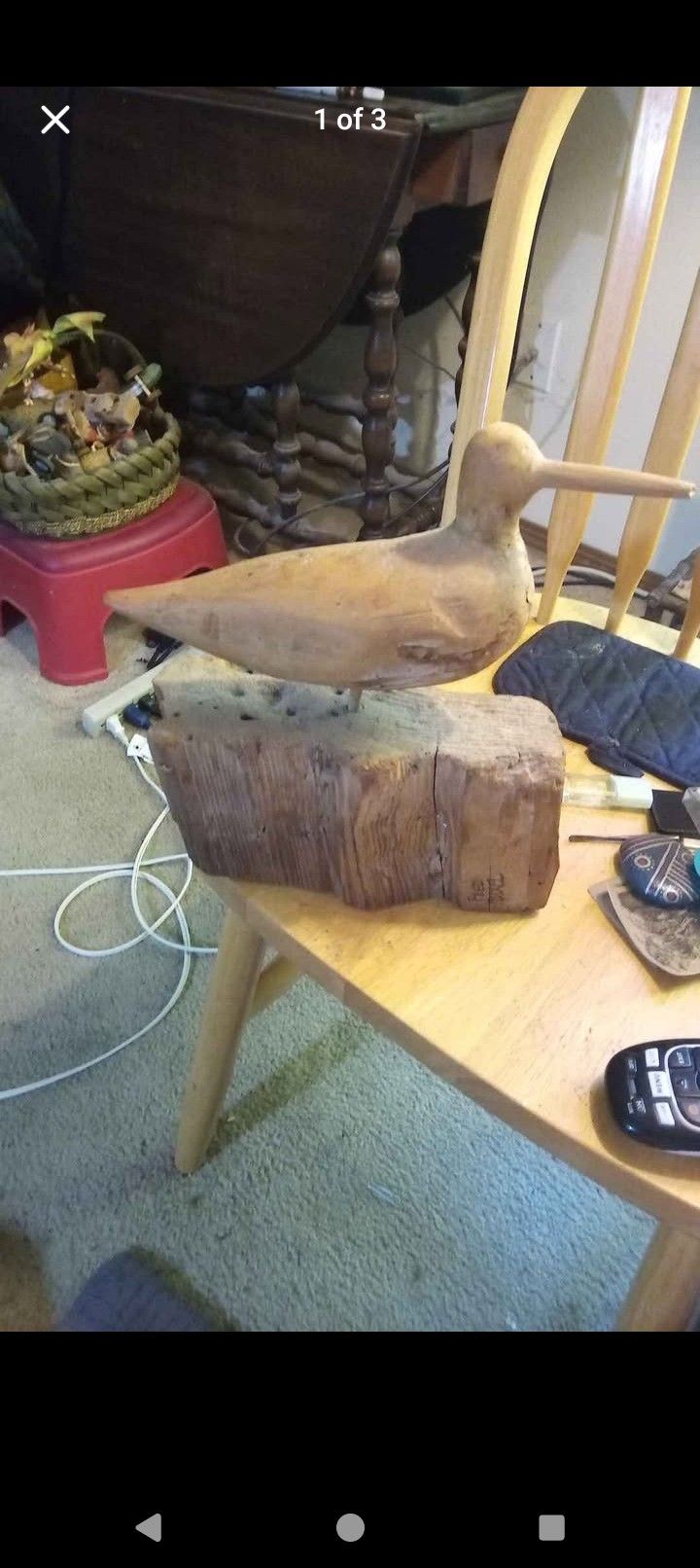 Fred Bixell Shorebird Wood Statue 