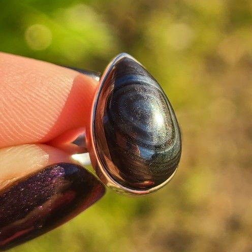 Bulls Eye Crown of Psilomelane 925 Ring