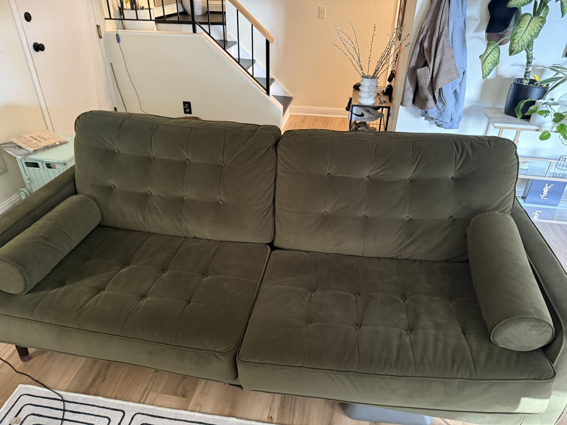 Velvet Green Couch 