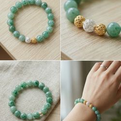 Bring elegance to your handmade jewelry with these genuine icy jadeite beads. Their natural transparency and soft jade tones add a touch of serenity t