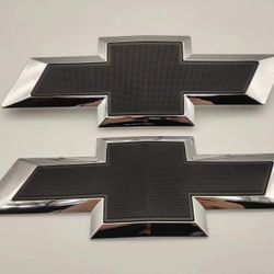 New glossy black front and rear bow tie badge Silverado 1(contact info removed) HD/3500 HD