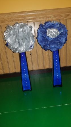 2 home made fake flower vases