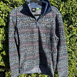 Men Size Medium New Quicksilver Fleece 1/4 Zip Sweater 