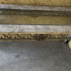 Heavy Metal Glass Sofa Table