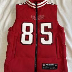 San Francisco 49ers George Kittle #85 Puffer Vest by Off Season & Kristin Juszczyk