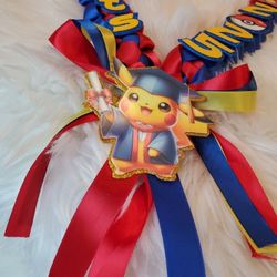 Pikachu Graduation Lei, Pokemon Theme Graduation Lei, Personalized Graduation Money Lei. Congrats Grad Lei, Pokeball Graduation Lei