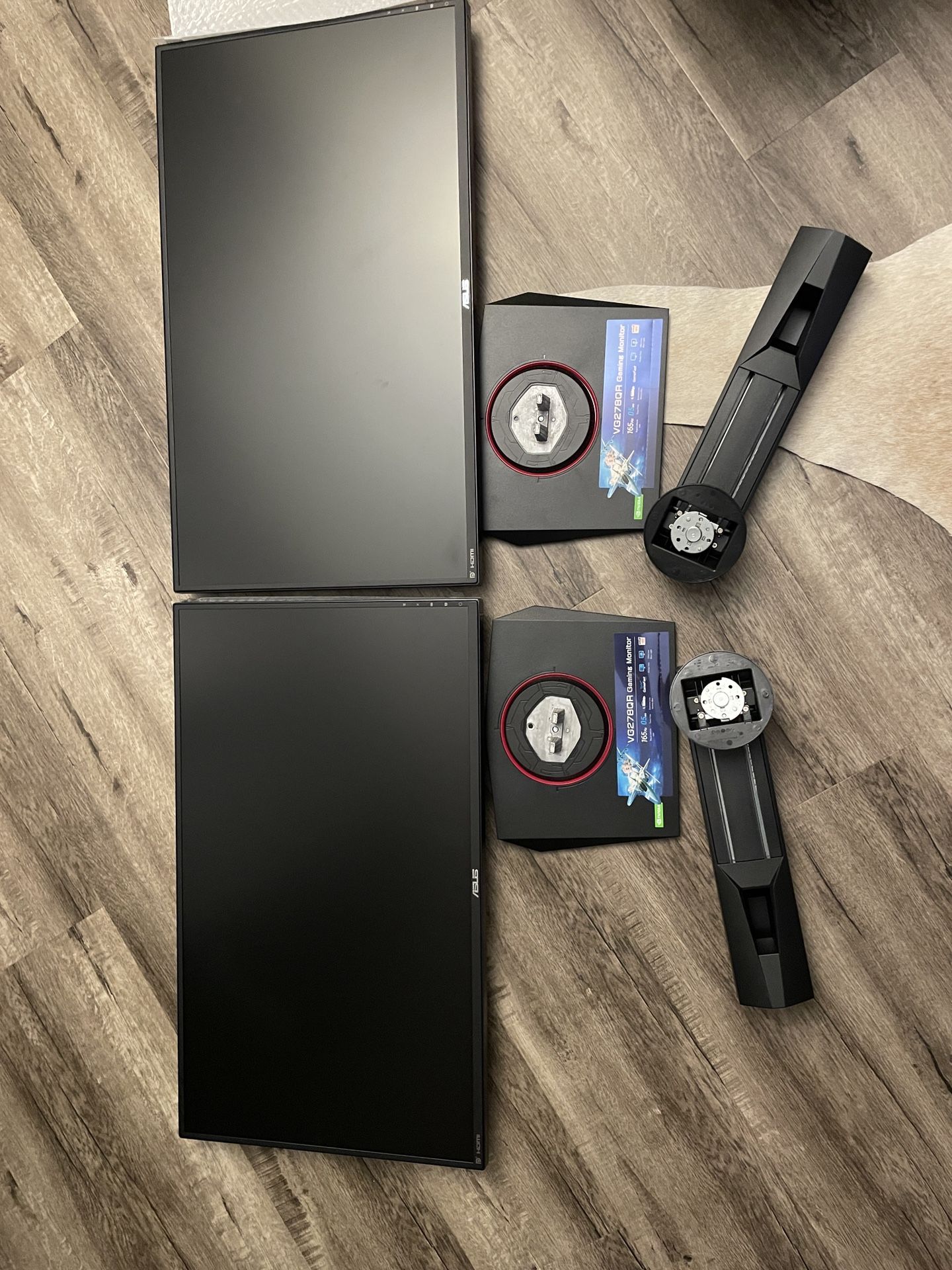 2 ASUS Gaming Monitors VG278 27in 1080p 165hz  0.5ms