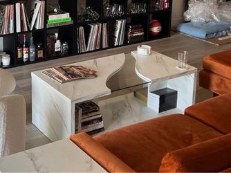 Faux Marble Coffee Table and End Table