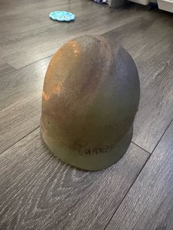 Vintage WWII US M1 Helmet Liner – "Turner" Named Project Piece