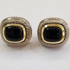 Earrings Sterling Silver And14kt Yellow Gold 