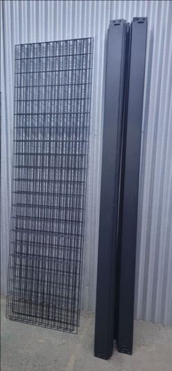 Black Metal Grid Panels and Support Beams