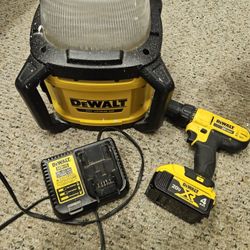 Dewalt Hammer Drill And Work Light 