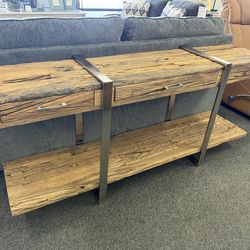 Reclaimed wood console table solid wood