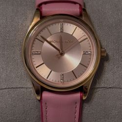 Rose Gold Leather Watch 